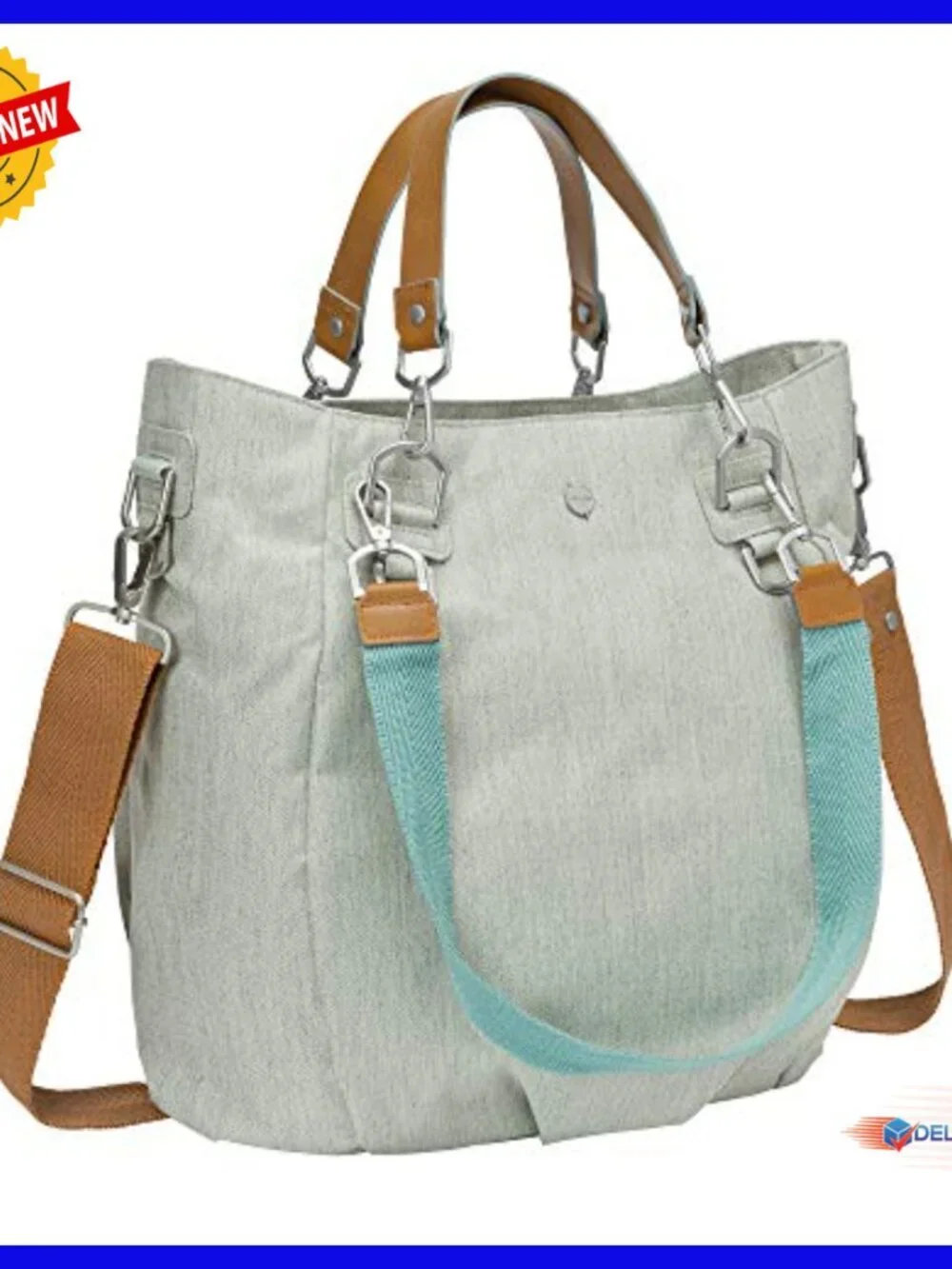 Large Recycled Polyester Diaper Tote with Multiple Straps & Accessories